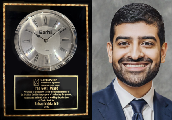 Dr. Rohan Mehta honored with the Specialty Teaching Faculty of the Year Award